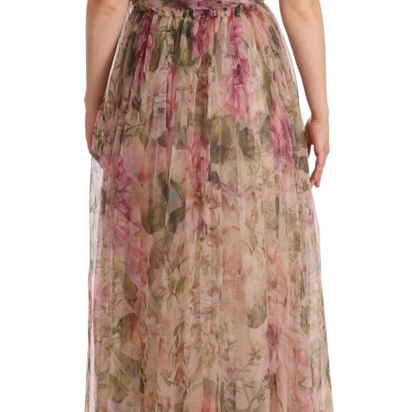 Dolce & Gabbana Floral Print Nylon Maxi Dress/IT40|S/Multicolor - Picture 3 of 4